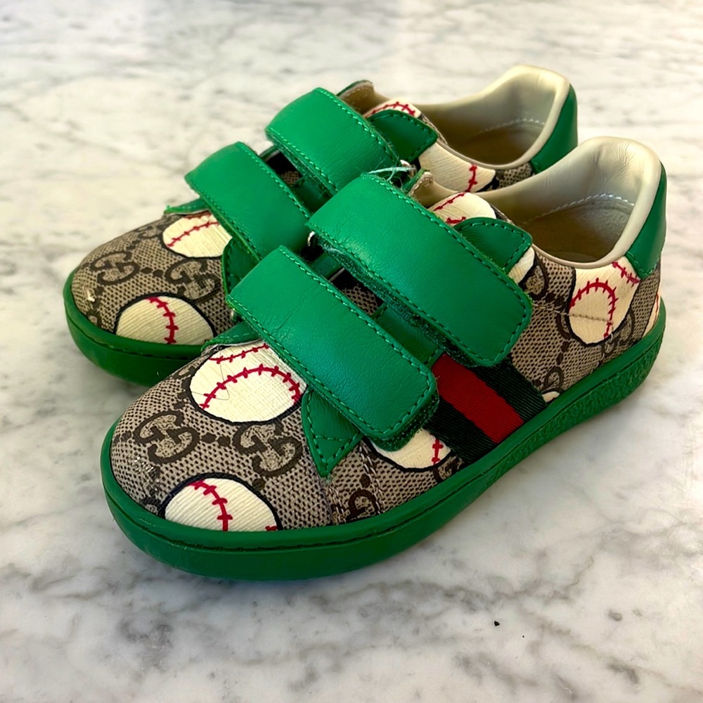 Toddler Gucci sneakers green beige